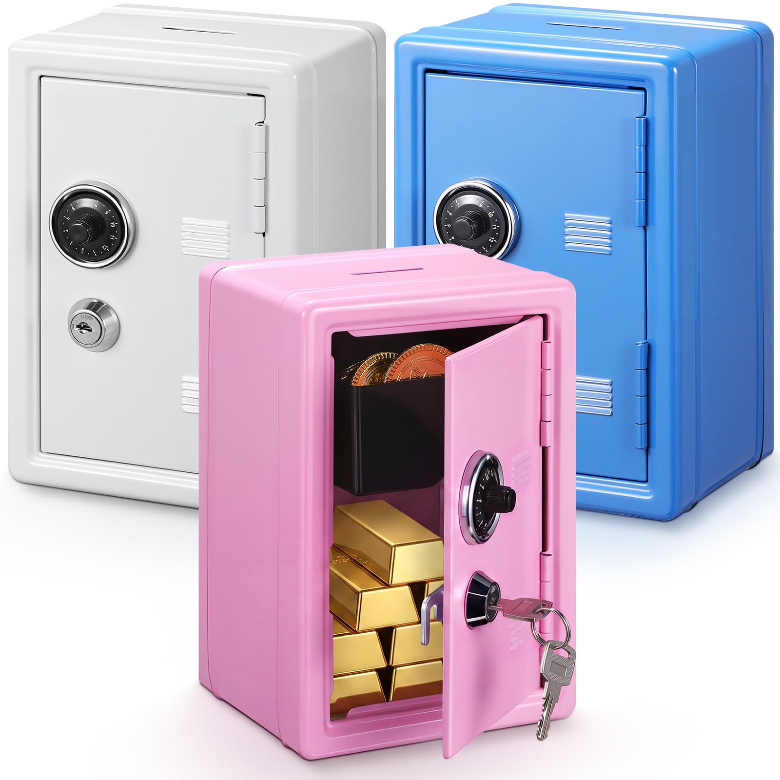 Amazon.com: Zonon 3 Pcs Mini Safe Piggy Bank for Kids, Metal